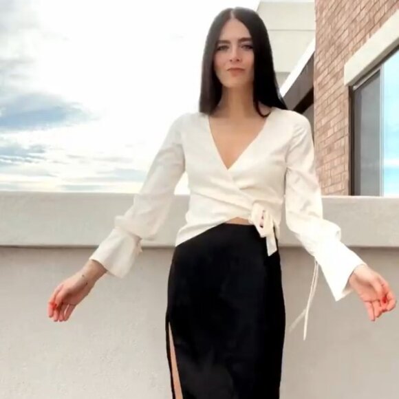 Shades of Rose “The Tristan” Satin Slip Skirt – Size S, Dusty Black, New/NWT - Picture 3 of 3